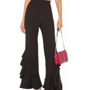 JS Collections Spanish Ruffle Split Hem Lightweight Flare Trousers Size 6 NWT